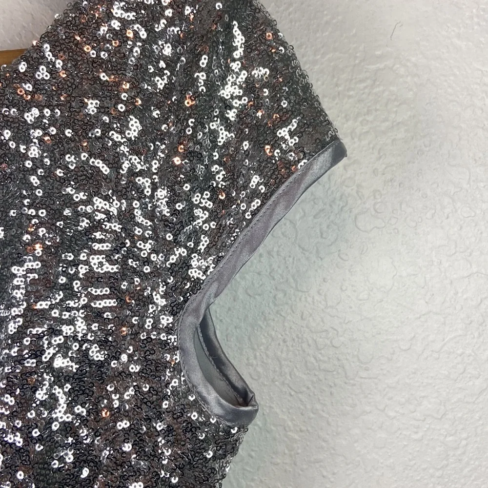 NWT B. Smart Silver sequin dress junior 9 - Picture 4 of 8